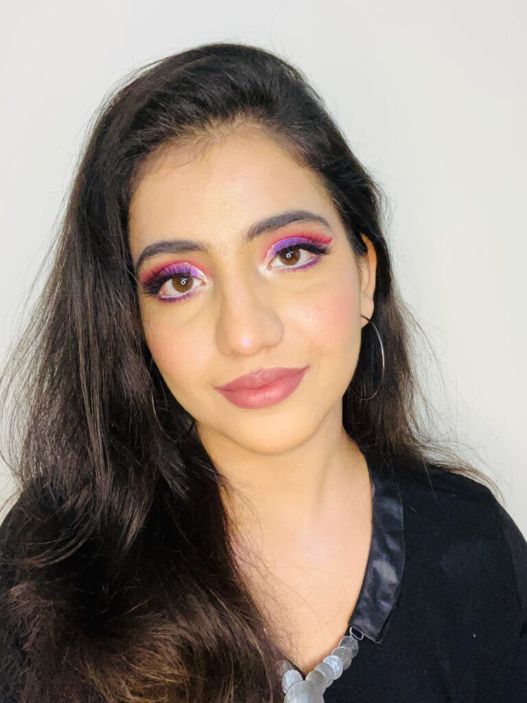 Colorful Floating cut crease Makeup look.